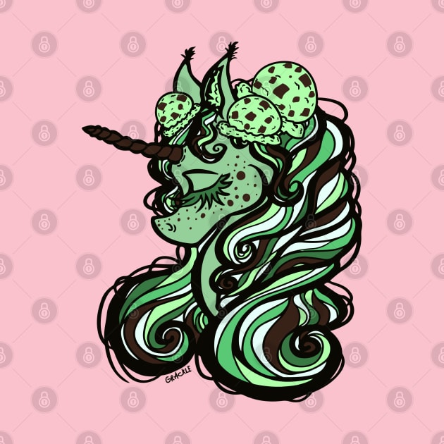 Mint Chocolate Chip Unicorn by Jan Grackle