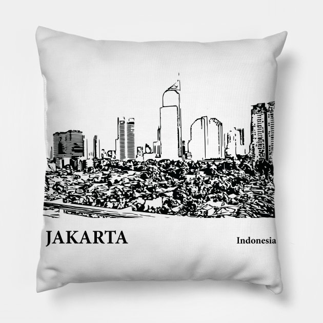 Jakarta - Indonesia Pillow by Lakeric