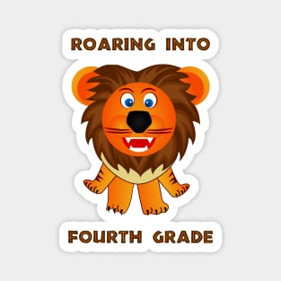 Roaring Into Fourth Grade (Cartoon Lion) Magnet