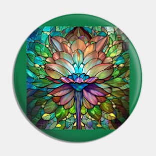 Stained Glass Lotus Flower Pin