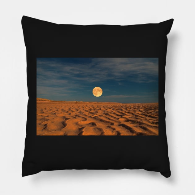 Moon across the Sands Pillow by dhphotography