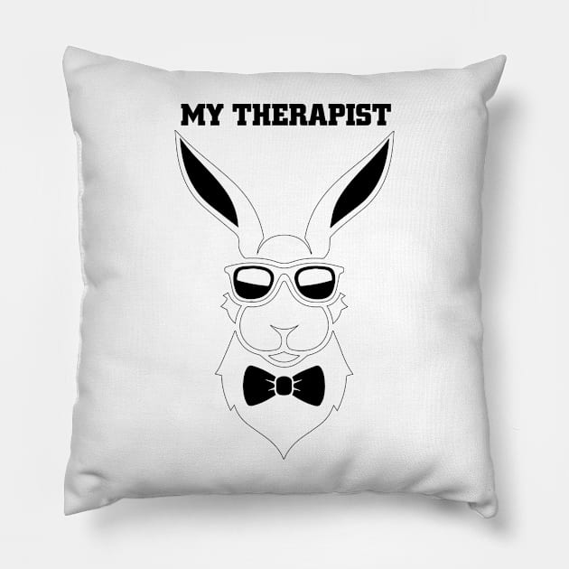 bunny are my therapist Pillow by youki