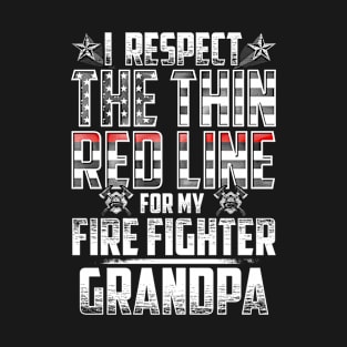 Fire Fighter Grandpa Thin Red Line T-Shirt