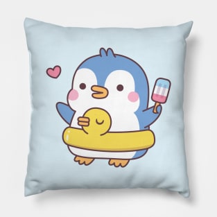 Cute Penguin With Duck Pool Float Pillow