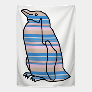 Cherry Blossom Stripes Penguin Tapestry