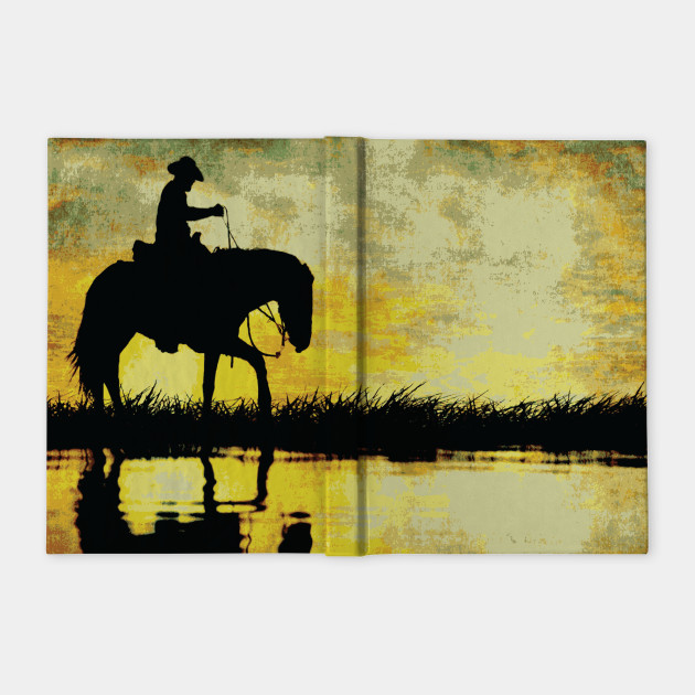 Horse Silhouette Sunset Pop Art Horse Silhouette Notebook