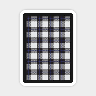 Black and White plaid with blue stripe Magnet