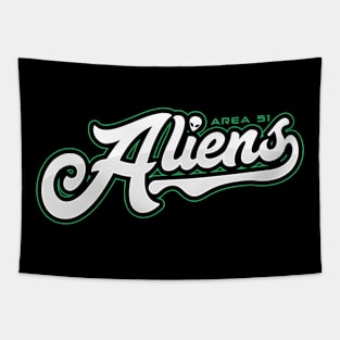 Area 51 Aliens - Sports Typography Tapestry