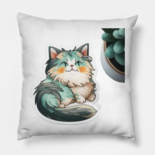 Majestic Maine Coon Cat Sticker Pillow