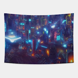 Cool Japanese Neon City Tapestry