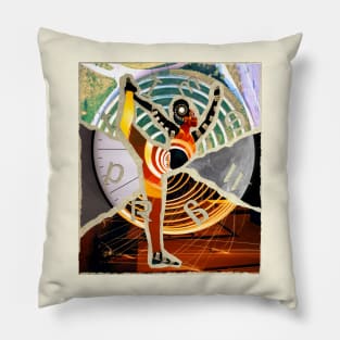TIME WARP Yoga Collage Design Pillow