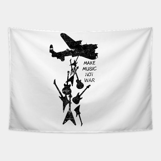 Make Music Not War Tapestry by Hetsters Designs