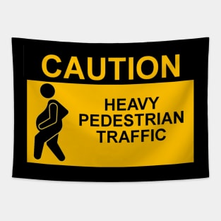 OSHA Style Caution Sign - Heavy Pedestrian Traffic Tapestry