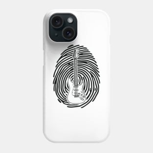 Fingerprint Electric Guitar Outline Light Theme Phone Case