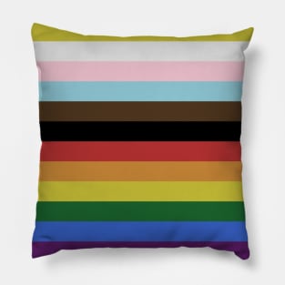 Progress Pride Flag LGBTQI+ Colorful Diversity Pillow