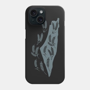 Map of Palestine Designed with Wheat Spikes Sunbula the Symbol of Freedom and Endless Giving Phone Case