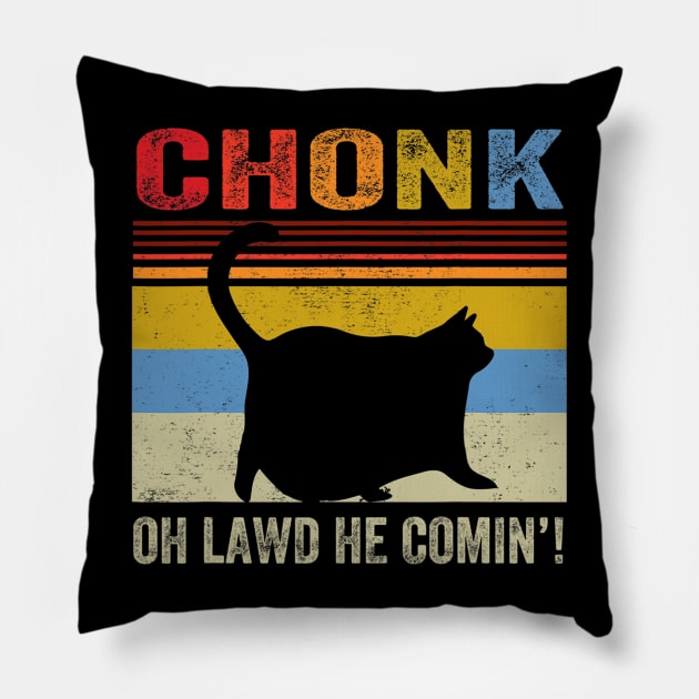 Chonk Cat Funny Cat Meme Cat Dad Cat Mom Pillow by Olegpavlovmmo