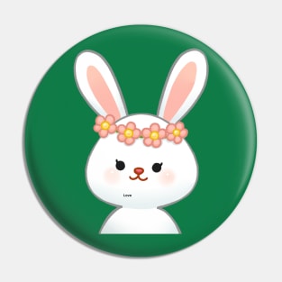 cute rabbit with flower crown Pin