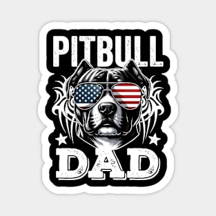 Pitbull Dad USA Flag Magnet