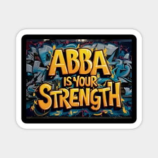 The Lord is My Strength - Philippians 4:13 - Scripture Art Graffiti Magnet