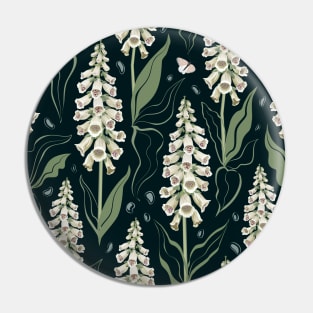 Foxgloves pattern dark Pin