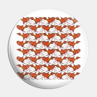 Escher carp Pin