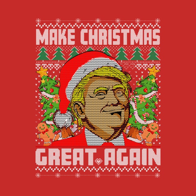 Funny Trump Make Christmas Great Again Ugly Sweaters Xmas by wizardwenderlust