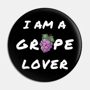 Grape Lover Cute Funny Pin