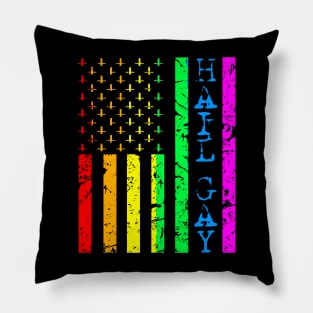 Hail Gay LGBT Satanic Flag Pillow