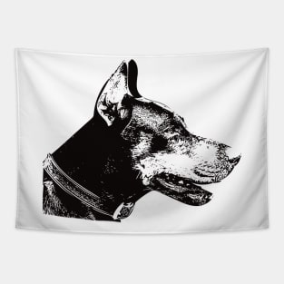 Dobermann Pinscher Face Design Tapestry