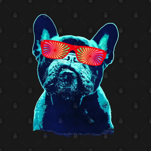 French bulldog 80s style neon by Collagedream