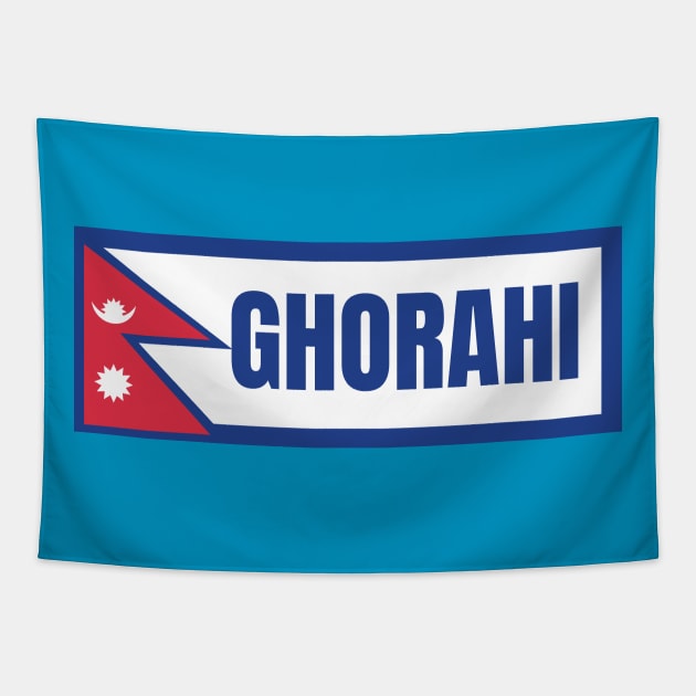 Ghorahi City with Nepal Flag Tapestry by aybe7elf