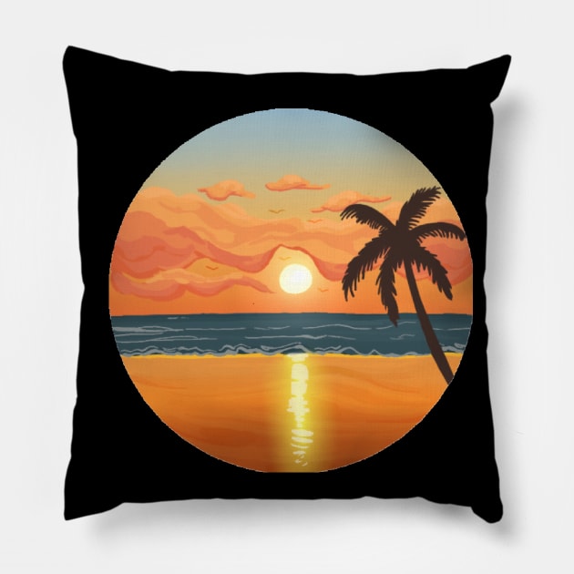 Break on the beach Pillow by FunnkyRob