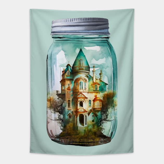 House Jar Tapestry by ginkelmier@gmail.com