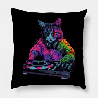 Cat DJ Vibe Pillow