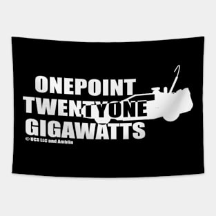 One Point Twenty One Gigawatts (white) Tapestry