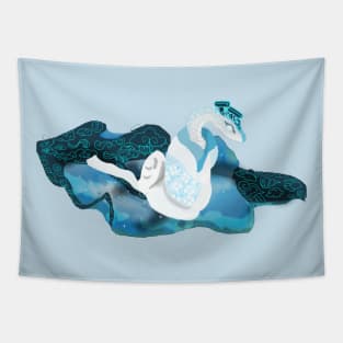 Snake of the moon and water, Benzaiten Tapestry