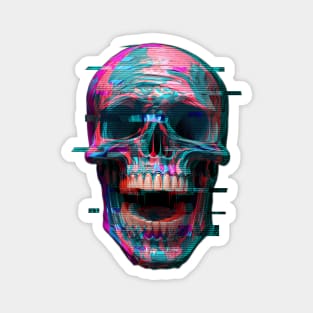 Glitch Skull Magnet