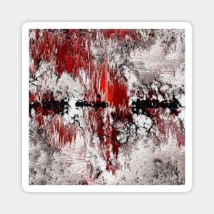 White red black abstraction Magnet