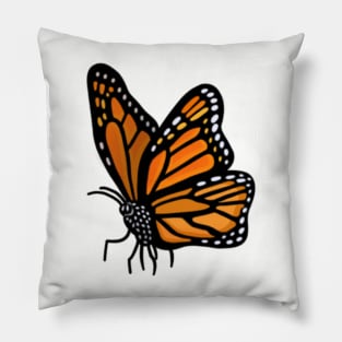 Pretty Orange Butterfly Autumn Inspired Pillow