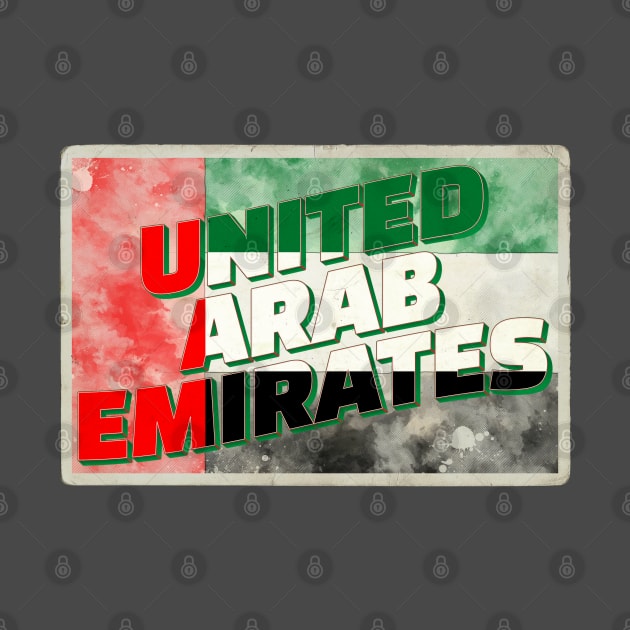 United Arab Emirates vintage style retro souvenir by DesignerPropo