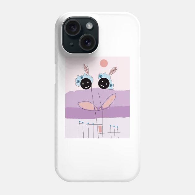 Kids Feel Like Flowers Stick Figure Phone Case by Eigo Wild