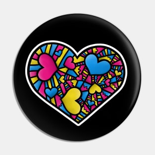 Pansexual Pride Abstract Hearts for Pan Pride Pin