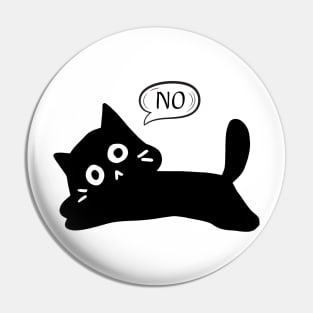 black cat says no Pin