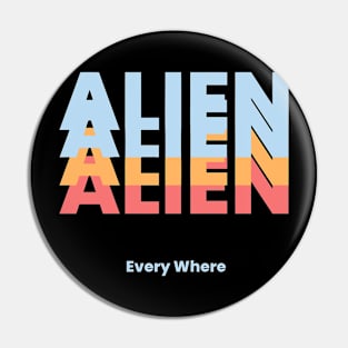 Alien  colored word Pin