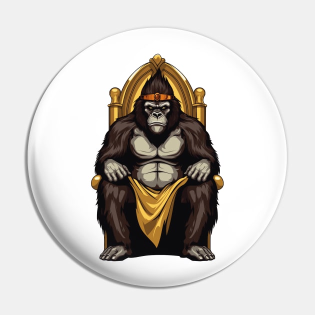 Gorilla on a golden throne Pin by maasPat