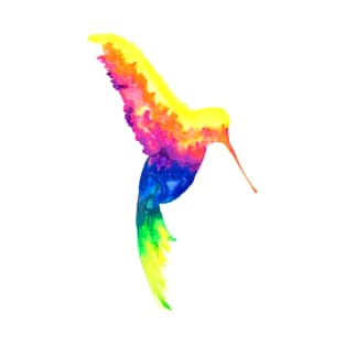Rainbow Watercolor Hummingbird T-Shirt
