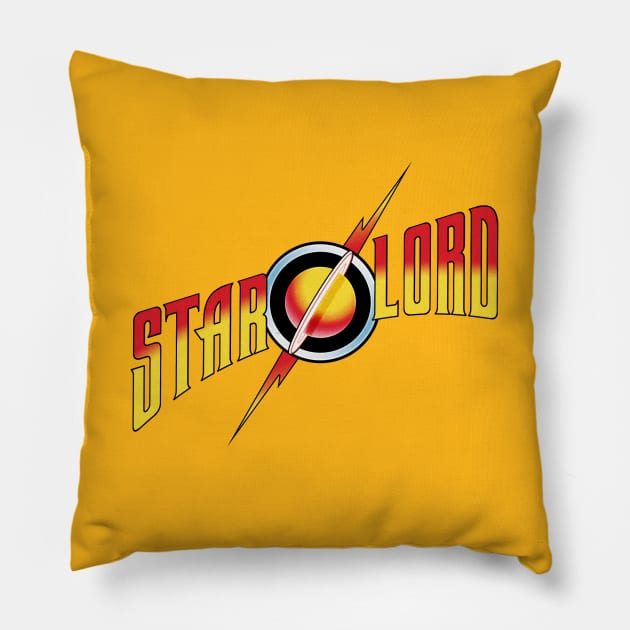 STAR-LORD: Guardian of the Galaxy! (black outline) Pillow by cabinboy100