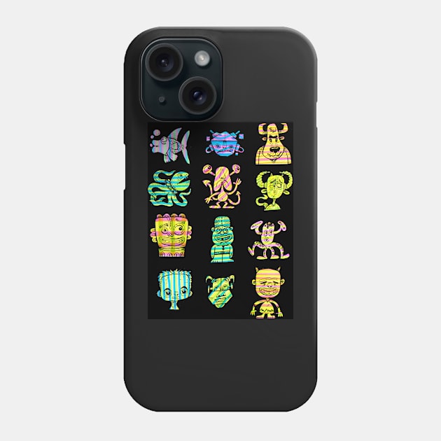 Doodles on black Phone Case by Kfirwz