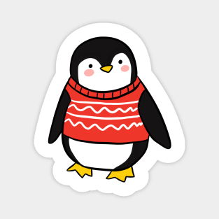 Cute christmas penguin cartoon illustration Magnet